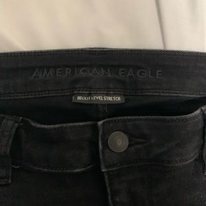 American eagle black, high waist, super stretch skinny jeans.
